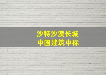 沙特沙漠长城 中国建筑中标